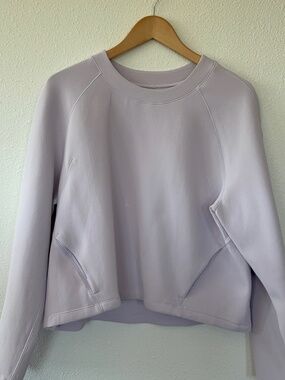lululemon Womens Lilac Lavender Cropped Crewneck Sweatshirt Size 12